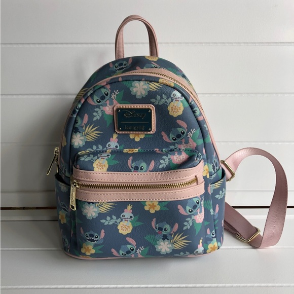 Disney Loungefly Mini Backpack- Stitch and Scrump w/ matching wallet - Picture 2 of 15